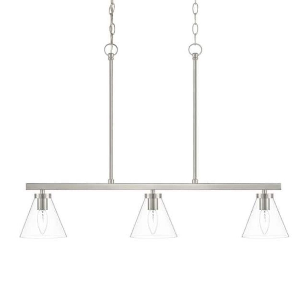 Hampton Bay Myles 3-Light Island Pendant Light Brushed Nickel 1012653527 NIB